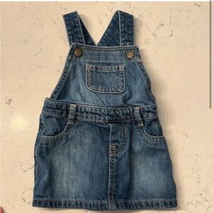 baby girl denim skirted overalls/jumper